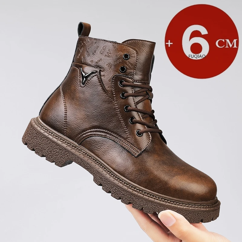 Men'S Shoes With Height Increase - 6cm altura invisível aumentando botas masculinas