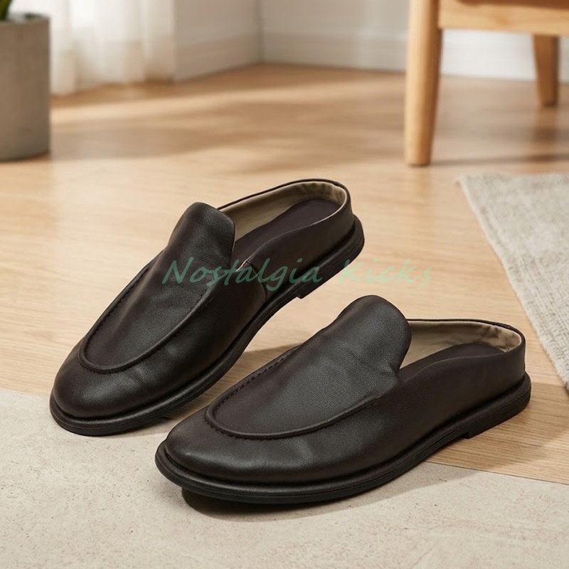 Men'S Shoes Smart - Mules de couro masculinas, sem costas,