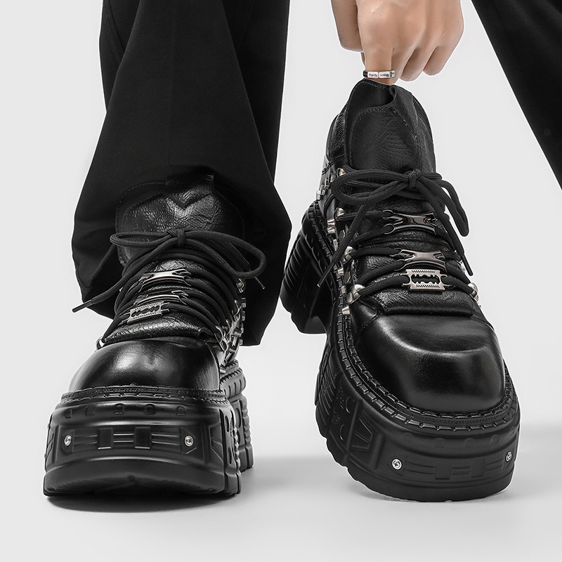 Men'S Shoes With Height Increase - Novos Sapatos Plataforma Masculinos Góticos Punk,