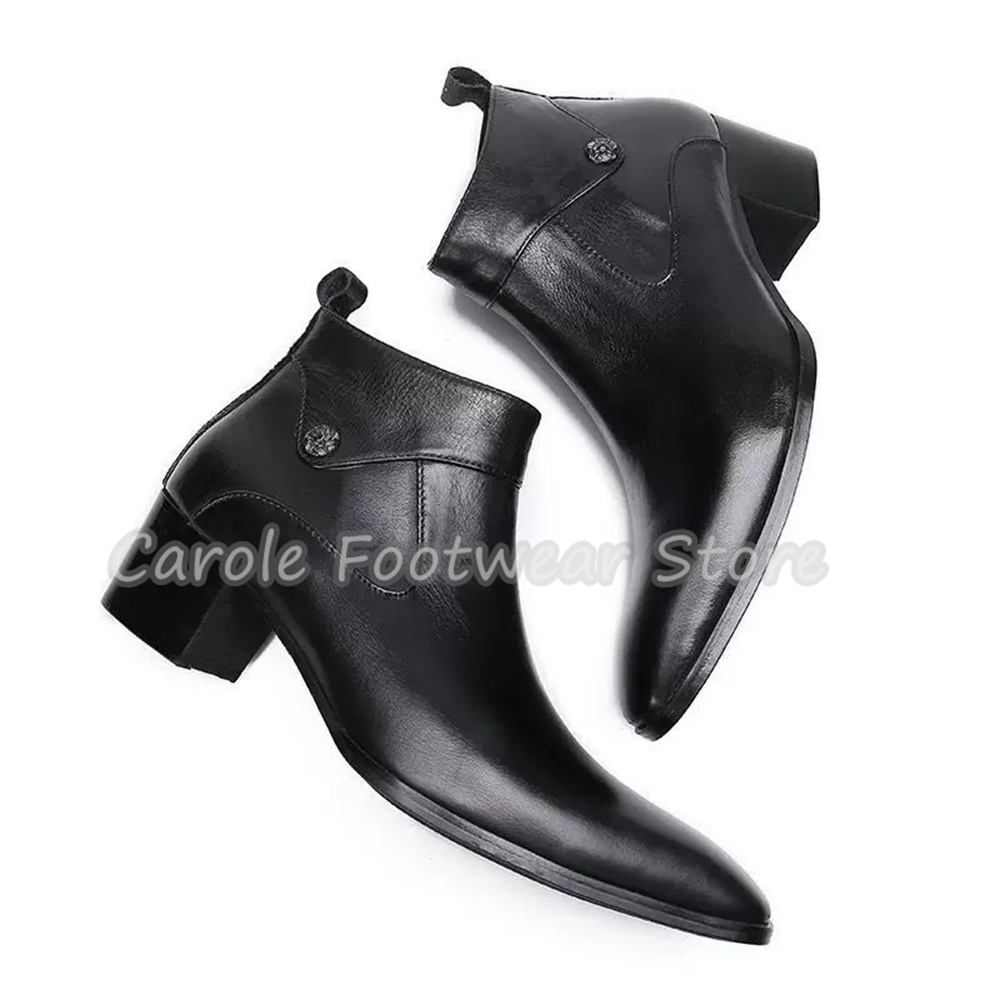 Botas de Cano Curto Masculinas - Men'S Shoes With Height Increase avaliação e preço