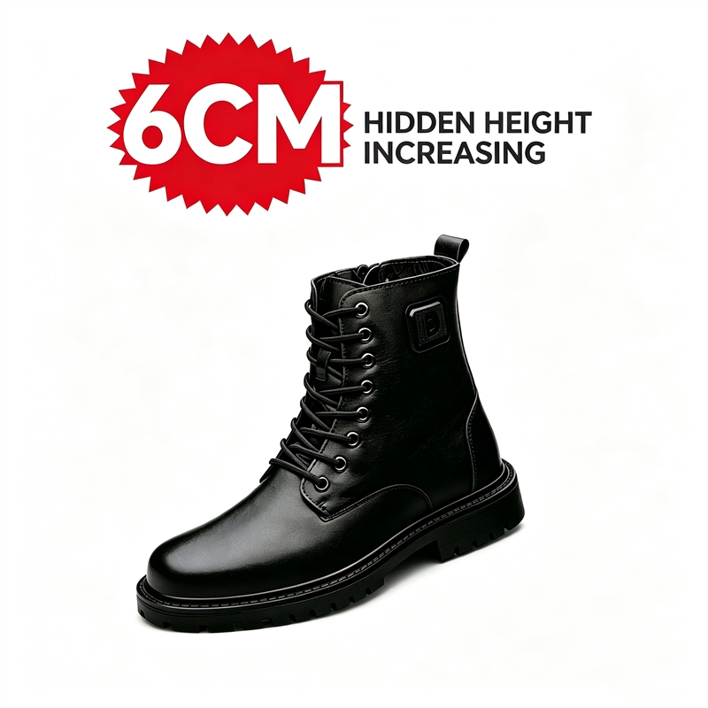 Botas de Couro Masculinas com  - Men'S Shoes With Height Increase avaliação e preço